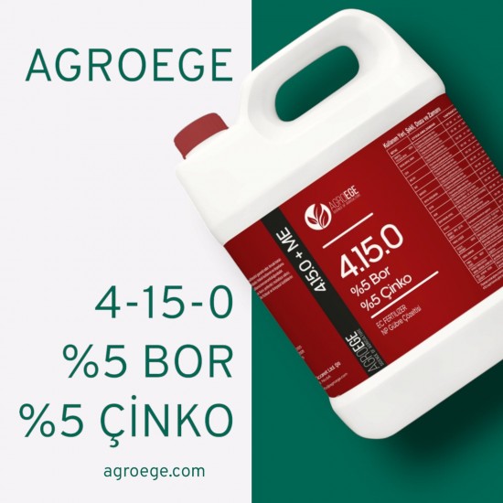 AGROEGE BOSTEER 4-15-0 + 5 Bor (B) + 5 Çinko (Zn) AGROEGE BOSTEER 4-15-0 + 5 Bor (B) + 5 Çinko (Zn)