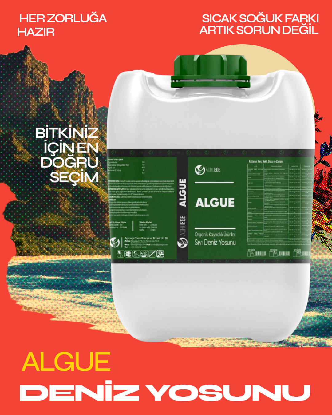 Agroege İthal Sıvı Deniz Yosunu Algue Gübre 20 Lt - agroege002
