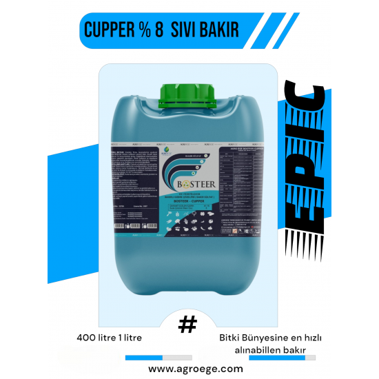 Bostee Cupper %8 lik sıvı bakır 1 lt Bostee Cupper %8 lik sıvı bakır 1 lt